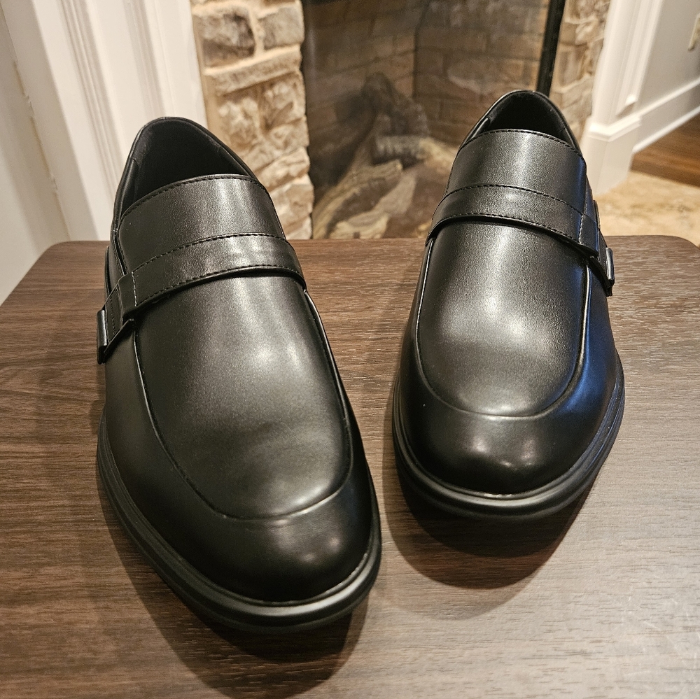 Perry Ellis Portfolio Ultra Foam black slip-on dress shoes men’s 10 Wide